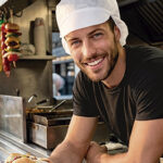 Gorra de cocina con visera desechable VALENTO FORK