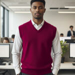 Chaleco de punto con cuello de pico VALENTO STAFF