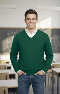 Jersey de punto con cuello de pico VALENTO OFFICE