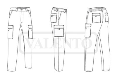 Pantalón de trabajo elástico multibolsillos VALENTO CHESNUT - Imagen 2