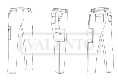 Pantalón de trabajo multibolsillos bicolor VALENTO TYPHOON - Image 2