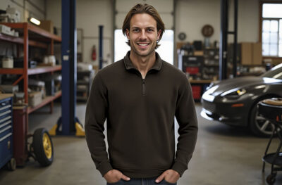 Sudadera con cremallera y cuello alto VALENTO WOOD