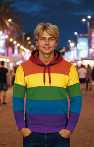 Sudadera con capucha colores arcoíris VALENTO RAINBOW