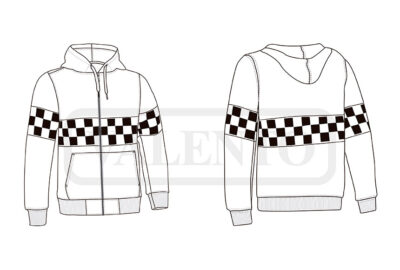 Sudadera con motivo damero y capucha VALENTO SKA - Image 2